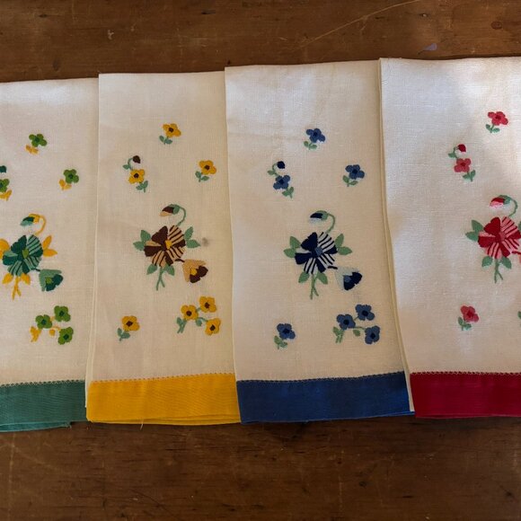 Handstitched Tea Towels (set of 4) - Picture 1 of 6
